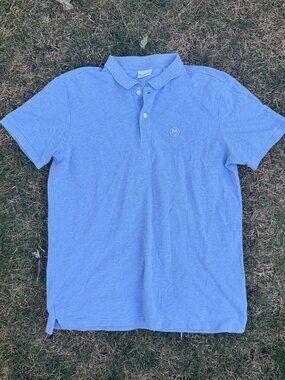Knowledge Cotton Apparel - Pique Owl Polo Shirt (Men's) - Light Blue